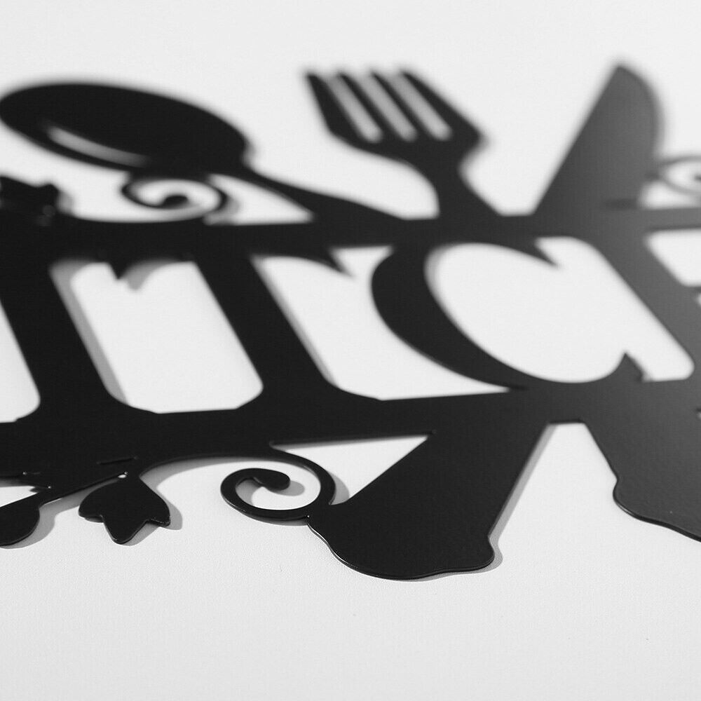 Kitchen Wall Decor Metal Black Letter Art Signs Rustic Plaques Cut Out 35.5x22cm