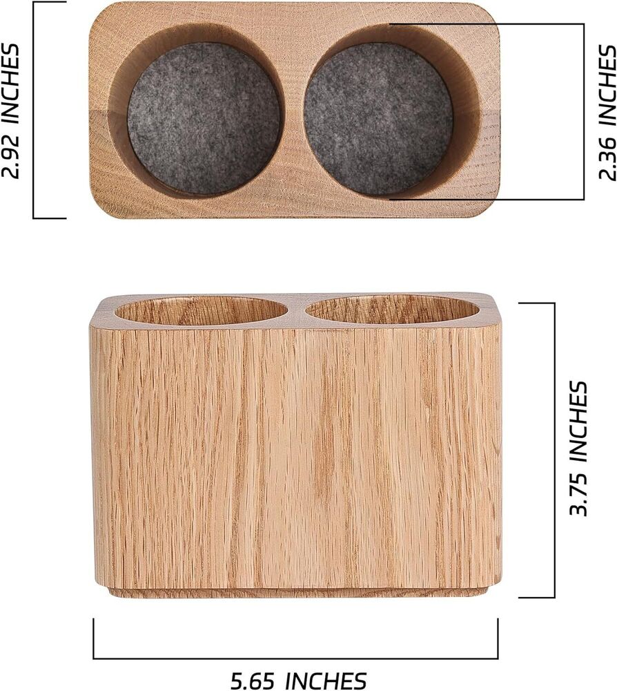 Wooden Pen & Pencil Holder Oak Solid Stationery Organizer Desk Accessories Gift