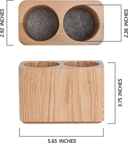 Wooden Pen & Pencil Holder Oak Solid Stationery Organizer Desk Accessories Gift