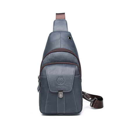 Men's Sling Backpack, Genuine Leather Chest Crossbody Bag Shoulder Bag Daypack
