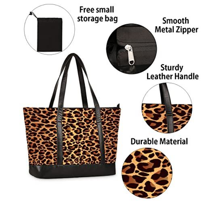Laptop Tote Bag for Women 15.6 inch Leopard Cheetah A:cheetah Skin