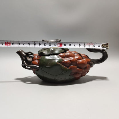 Vintage Chinese Yixing Purple Clay Teapot Zisha Ceremony Carving Collectible Art