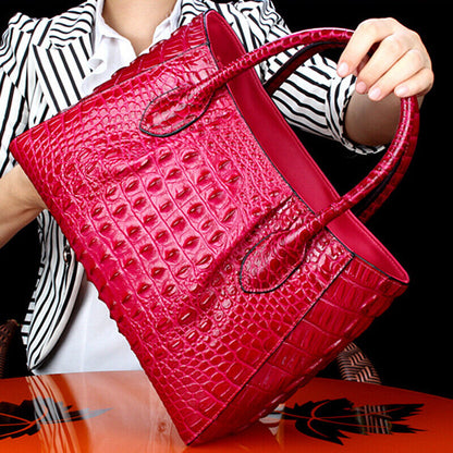 100% CrocodileSkin Leather Women's luxury Handbags Large Sling Shoulder Bags