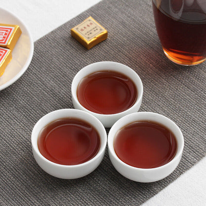 500g Menghai Pu'er Ripe Tea Small Square Brick Tea Leaves Sinensis Word Tuocha