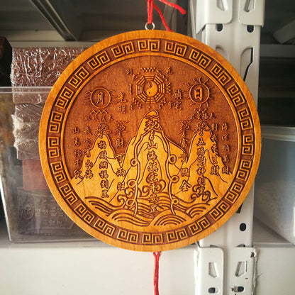 Taoist Artifacts Round Shanhai Town Peach Wood Bagua Shanhai Town Taoist