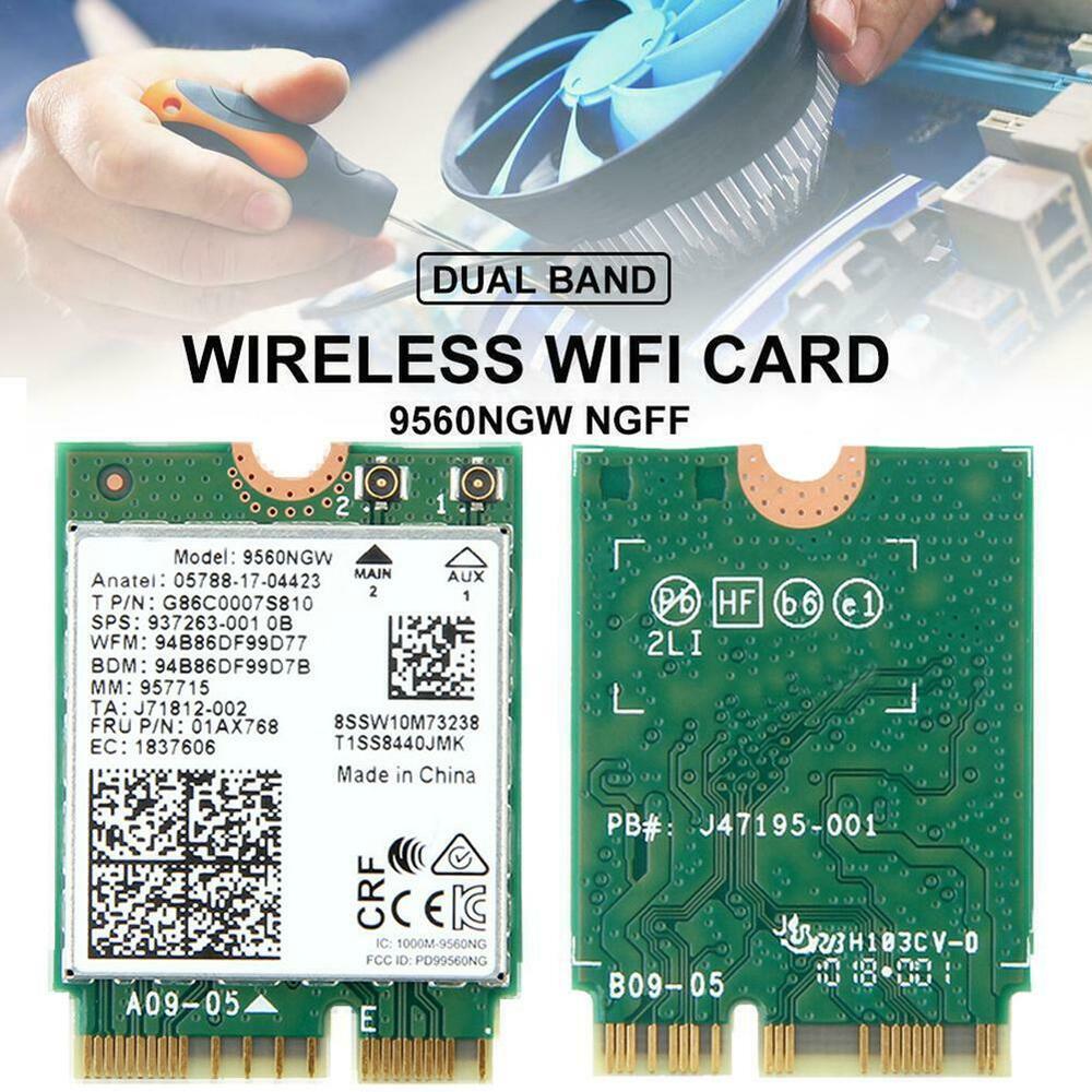 Dual Band Intel 9560NGW 802.11ac Wireless Card NGFF 1730 Mbps WiFi Bluetooth 5.0