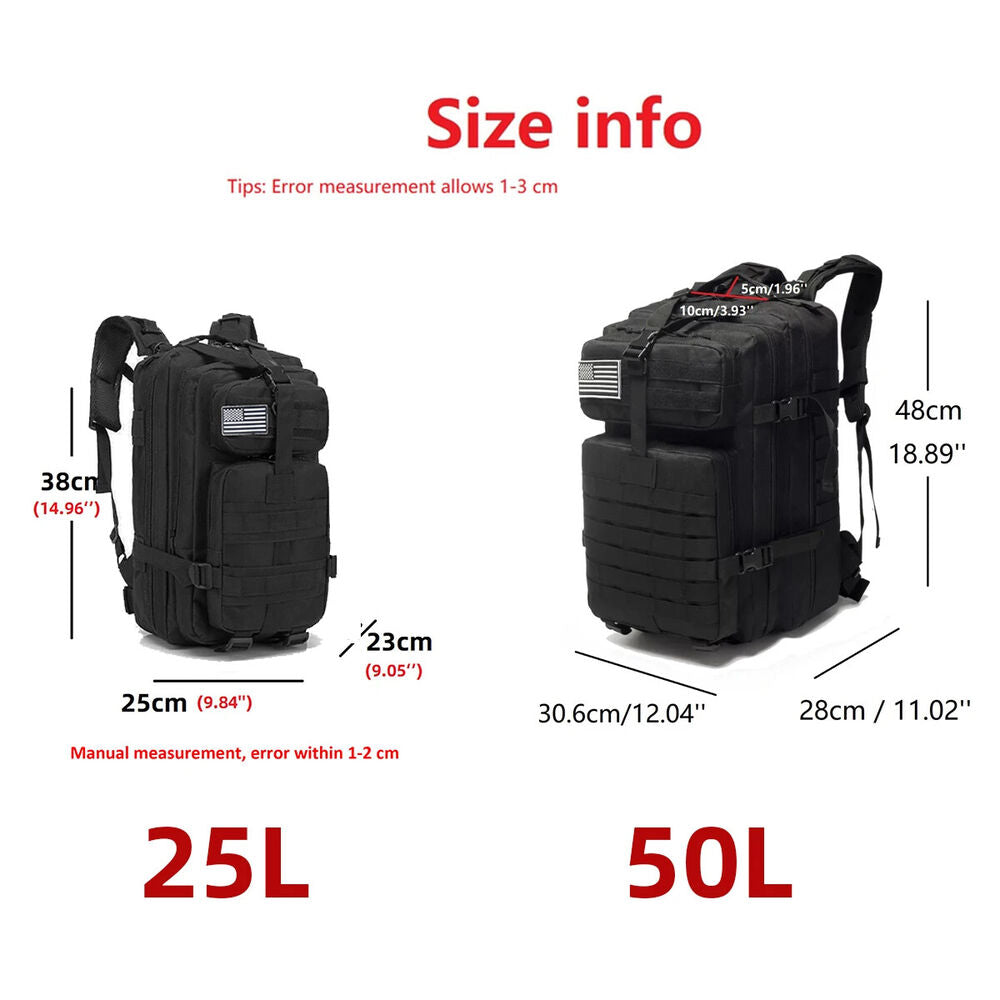 Tactical Backpack Bag 3 Days Army Outdoor Backpack Climbing Camping Hiking Bag