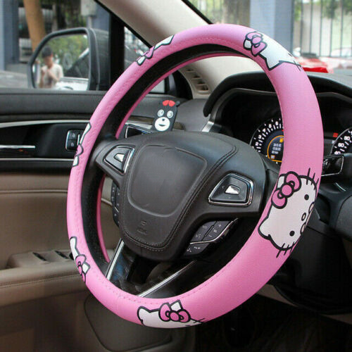 Hello Kitty Cat Car Steering Wheel Cover Comfortable Anti-Slip Car Decoration