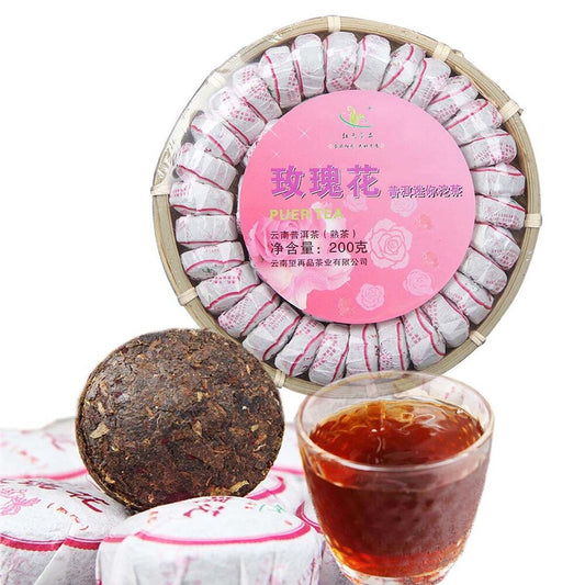 Mini Tuo Tea Rose Ripe Puerh Tea Chinese Yunnan Cooked Black Tea Health benefit