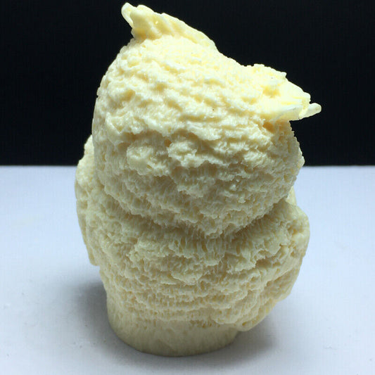 2.4in Natural Crystal .COROZO NUT. Hand-carved.Exquisite owl.Animal statues1pcs