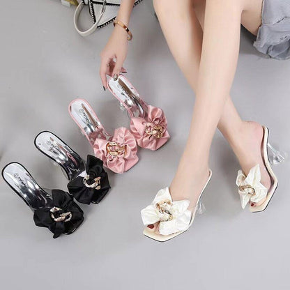 Ladies Slippers Shoes Bag Set Women Pumps Sandals Shoes Purse Set Black Heels