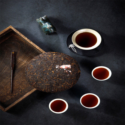 357g Menghai Glutinous Rice Fragrant Ripe Puer Tea Top Qi Zi Bing Shu Puerh Tea