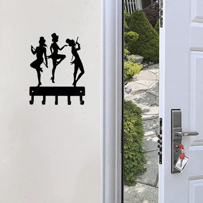 Tap Dancer- Key Hooks Holder- 6 inch Wide Metal Wall Art