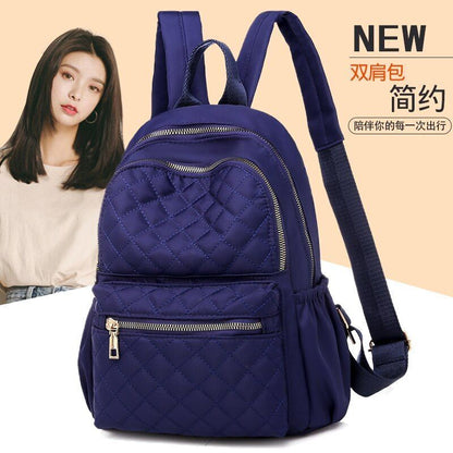 Leather Plaid Backpacks Multi Layer Zipper Fashion Shoulder Traveling School Bag