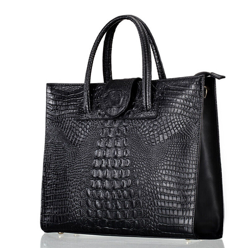 100% Genuine Leather Women's Crocodile Handbag Evening Party Bag Satchel Tote