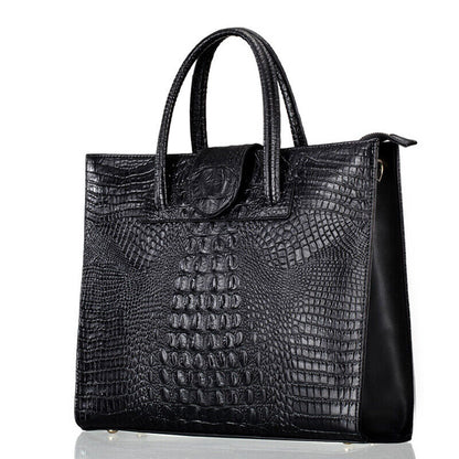 100% Genuine Leather Women's Crocodile Handbag Evening Party Bag Satchel Tote