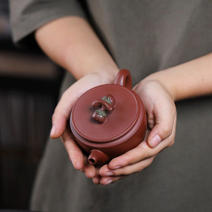 Handmade Tea Pot Marked Real Yixing Zisha Purple Clay Master Pot 180ml 9 Holes