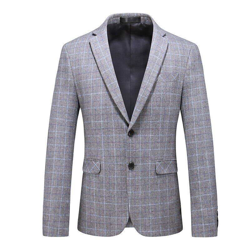 Men Plaid Suits Coat+Pants 2 Pieces Sets Men's Party Wedding Groomsmen Suit
