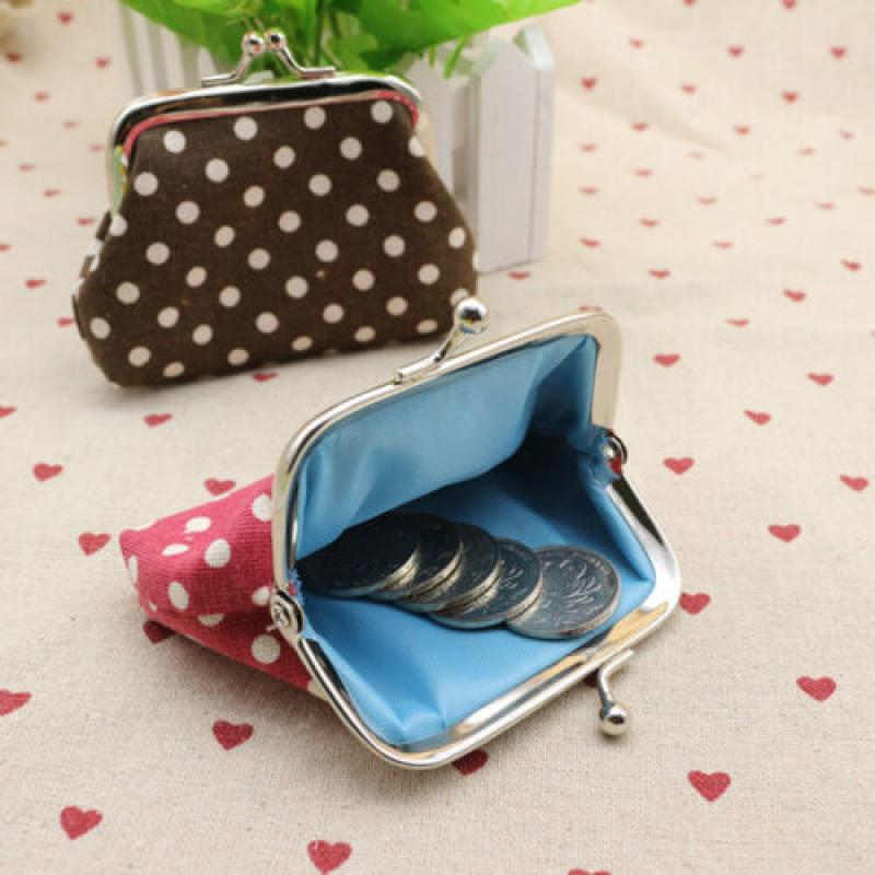 Women Mini Purse Card Coin Bag Dot Design Wallet Lady Kids Fashion Cute Hand Bag