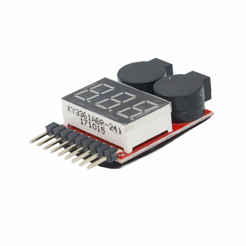 Battery Monitor Tester Digital Low Buzzer Alarm 1S-8S Lipo Li-on Fe RC Voltage
