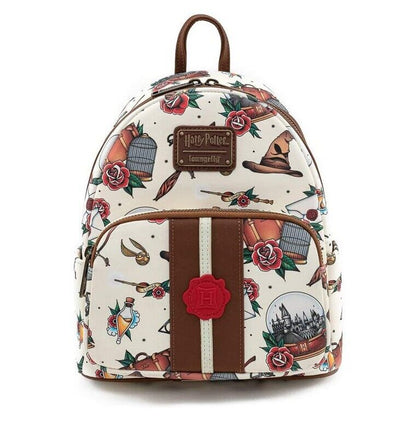 Loungefly Bag Tattoo Art Cream Color Harry Potter Women Edition Mini Backpack