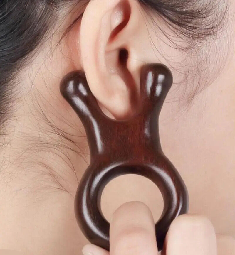 Ring Shape Natural Sandalwood Massage Comb Head Face Scalp Gua Sha Massage