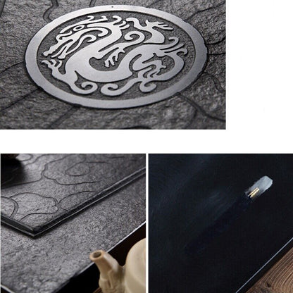 dragon design tea tray black stone heavy multi size serving tray for tea set new