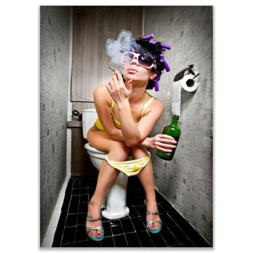 Modern Toilet Sexy Woman Canvas Painting Canvas Wall Art Home Decor Wall Picture