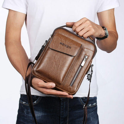 Casual Men Shoulder Bag Vintage Crossbody Bags PU Leather Handbag