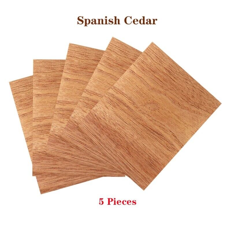 Cigar Humidor Box Spanish Cedar 5Pcs Wood Paper Veneer Cigarette Cases Accessory