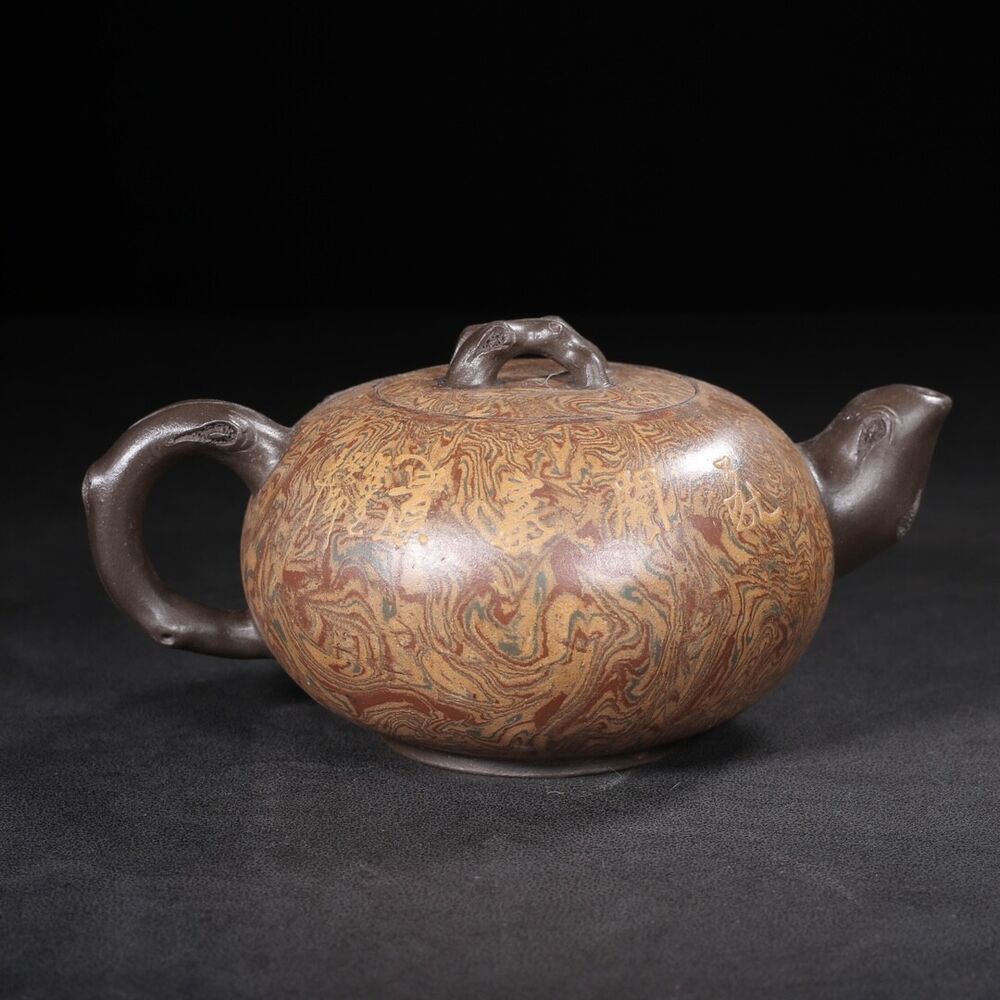 vintage chinese yixing purple clay teapot zisha ceremony pretty painted teaware