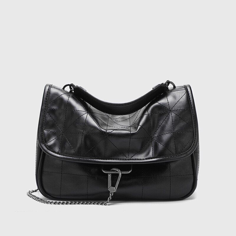 Shoulder Bag Pu Material Bag Cartoon Cat Pattern Crossbody Bag Black Color
