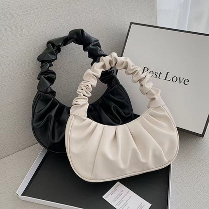 Pleated Handbags Synthetic Bags Leisure Shopping Shoulder Bags Dumpling Handbag