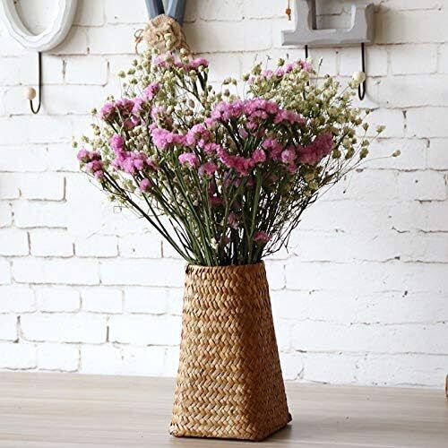 Rattan Basket Pastoral Bamboo Room Flower Arranger Vase Home Decoration Gift