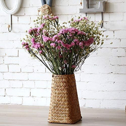 Rattan Basket Pastoral Bamboo Room Flower Arranger Vase Home Decoration Gift