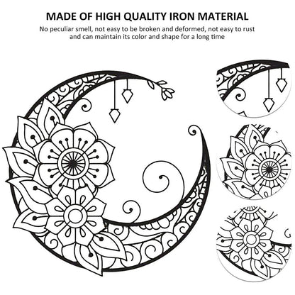 Mandala Flower Moon Wall Sign Decor 11.81inch Metal Wall Hanging Sign Unique