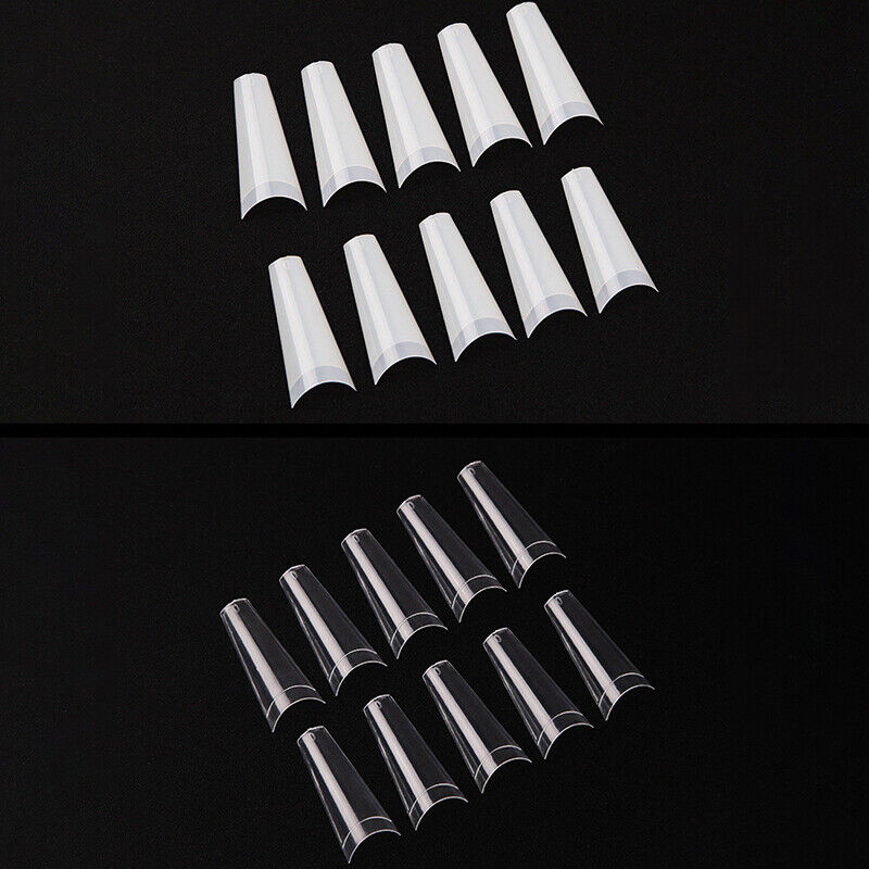 500pcs/Bag XXL Extra Long Coffin Nail Tips Half Cover Press Clear Fake Nail-ca