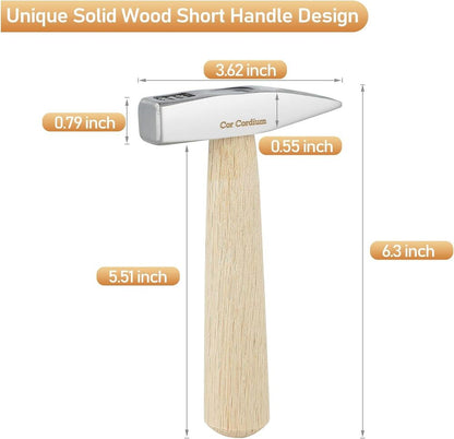 Steel Cross Peen Hammer with Wooden Short Handle for Blacksmith & DIY 200 Grams