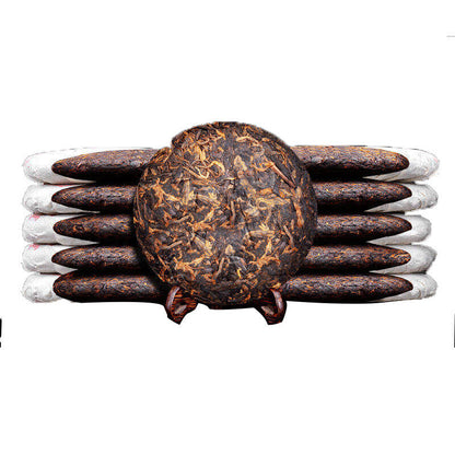 Pu'er Tea Cake Cooked Tea Cake Class Seal Golden Bud Cake Palace Puerh Tea 357g