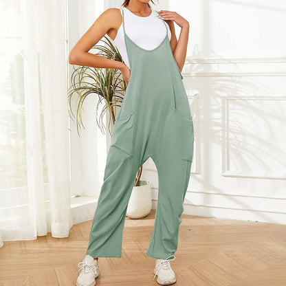 Women's Ladies Strappy Causal Loose Dungarees Jumpsuit Romper Baggy Overalls USA