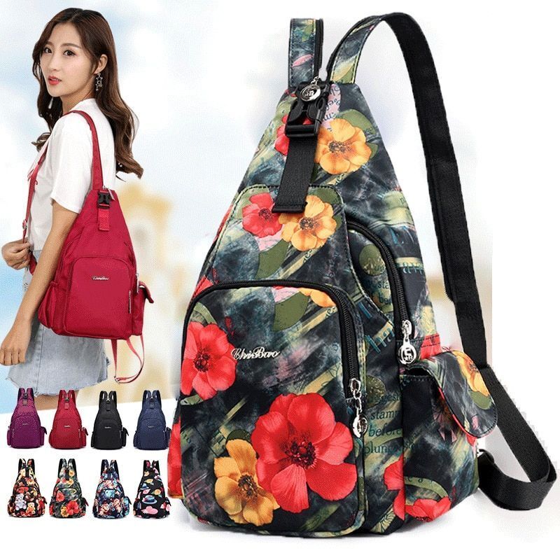 Flower Shoulder Bags Crossbody Chest Bags Multifunctional Backpacks 21*10*37 CM