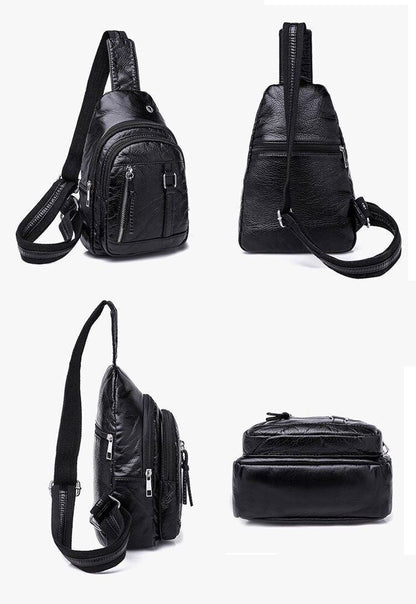 Women Chest Bag Soft PU Leather Crossbody Bags Bags Travel Backpack