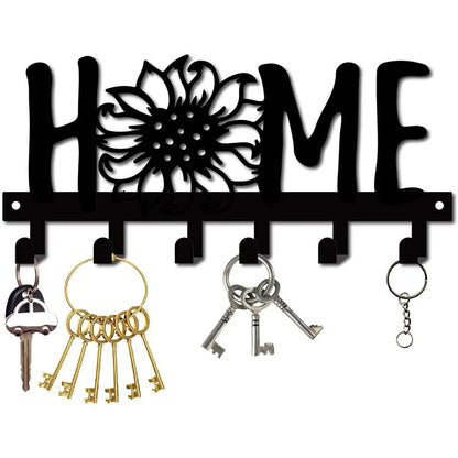 1pc Sunflower and Letter Design Metal Key Holder for Wall - Multi-Purpose Porch