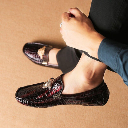 Men's Leather Shoes Loafers Red Flat Shoes Women's Shoes Men's Shoes