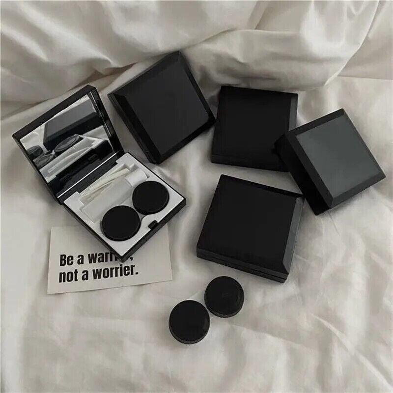 Contact Lens Cases Plastic Elegant DIY Travel Container Double Box 6.3x6.3x2.3cm