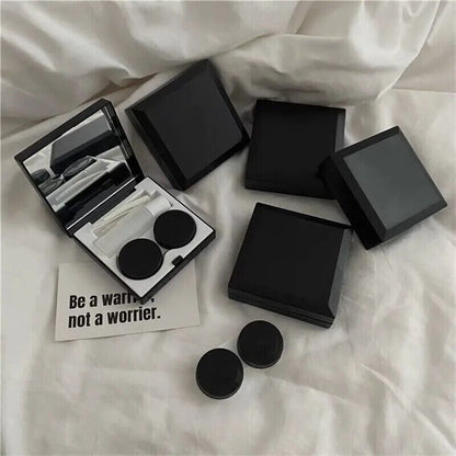 Contact Lens Cases Plastic Elegant DIY Travel Container Double Box 6.3x6.3x2.3cm