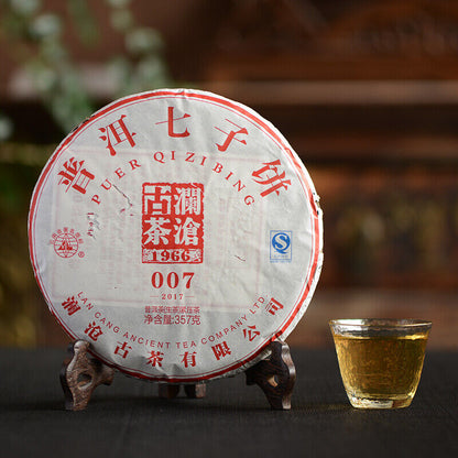 2017 LAN CANG ANCIENT TEA 007 Pu-erh Tea Cake Pu'er Raw Puer Qi Zi Bing 357g