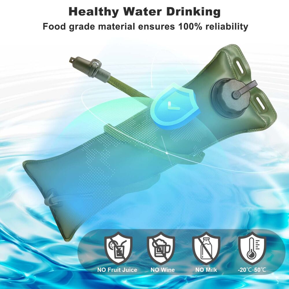 2/2.5/3L Water Bladder Hydration Pack Backpack Water Storage Bag Hiking Camping