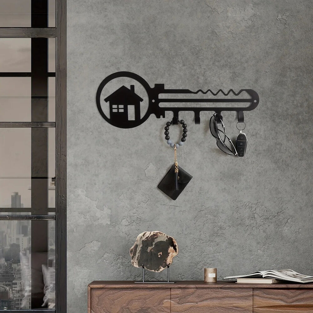 1pc Key & House Design Wall Rack, Wall Mounted Holder Hook, Hanger Rack