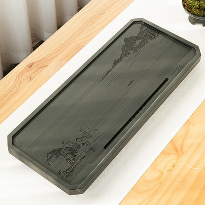 Stone Tea Tray Water Draining Serving Tray For Tea Set Carved Table Weighted New